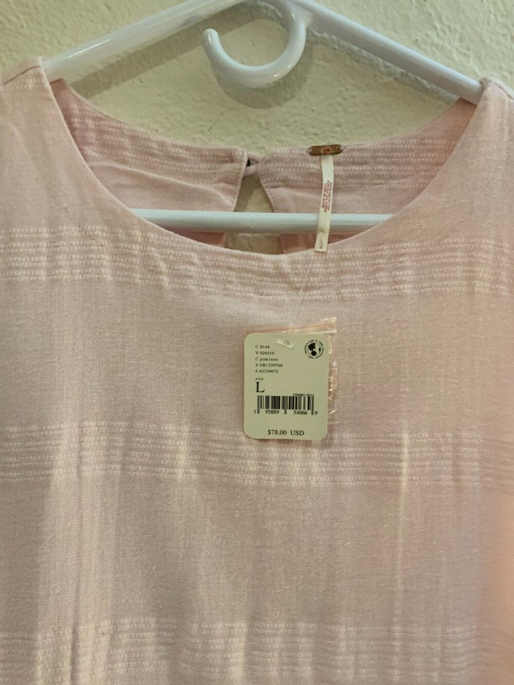 Free People NWT Pink Open Back Romper Size Large - Picture 2 of 3